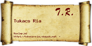 Tukacs Ria névjegykártya